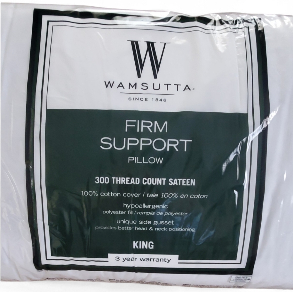 New Wamsutta Firm Support Pillow - Classic White. King Size.